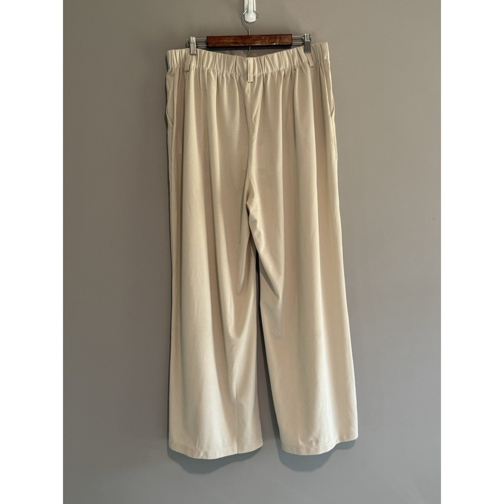 Halara Wide Leg Waffle Work Trousers High Waist Dress Work Pants XXL Cream 1X - Picture 8 of 16